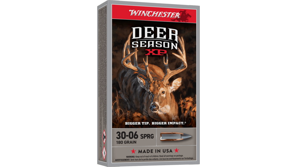 Winchester Deer XP Winchester 30-06 SPRG 180 gr Rifle Brass Rifle Ammo, 20 Round, X3006DS2