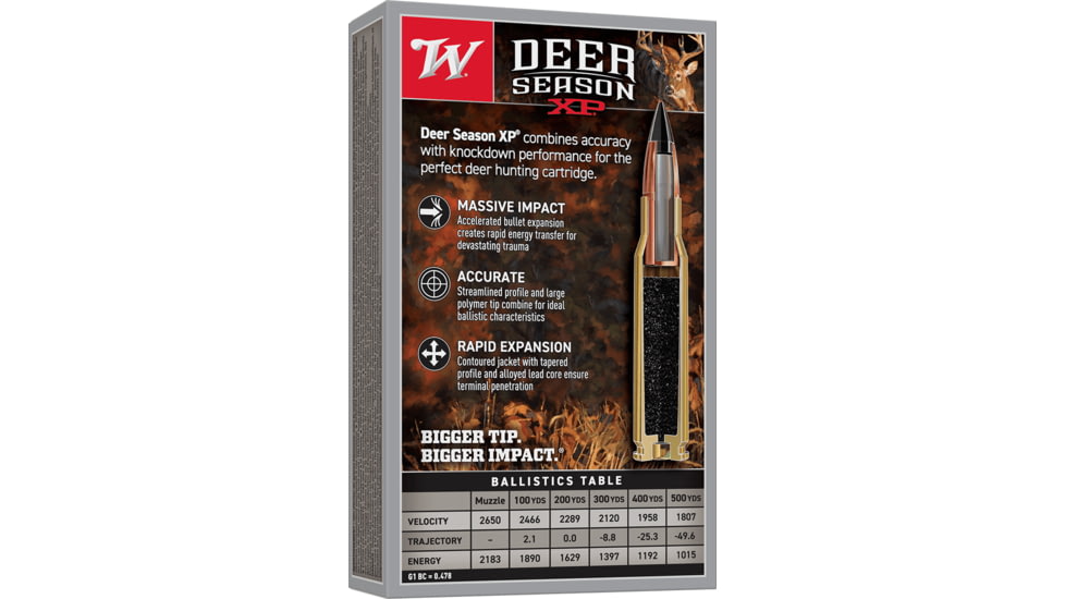 Winchester Deer XP Winchester 6.5 Creedmoor 140 gr Brass Rifle Ammo, 20 Round, X65DS2