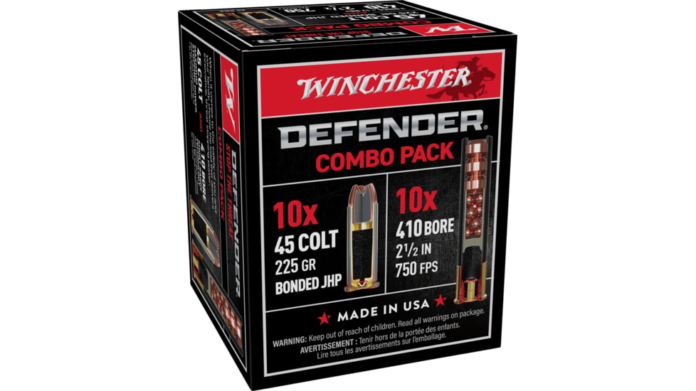 Winchester Defender HANDGUN 410 Bore 225 grain 2.5in Centerfire Shotgun Ammo, 20 Rounds, S41045PD