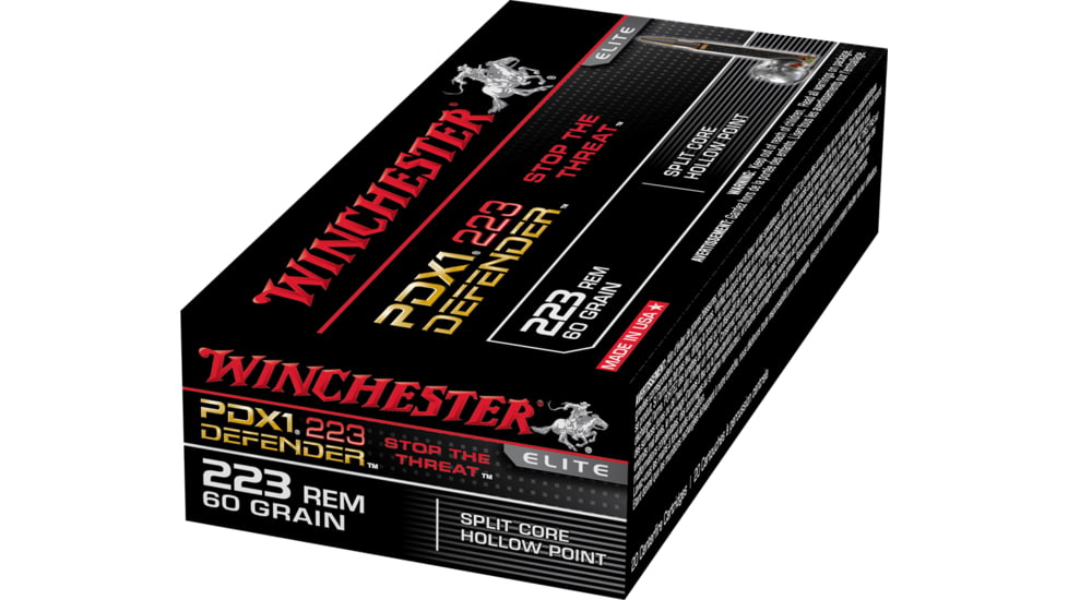 Winchester Defender RIFLE .223 Remington 60 grain Split Core Hollow Point Centerfire Rifle Ammo, 20 Rounds, S223RPDB