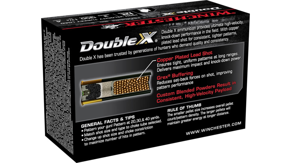 Winchester Double X 12 Gauge 1 3/4 oz 3in Centerfire Shotgun Ammo, 10 Rounds, STH1234