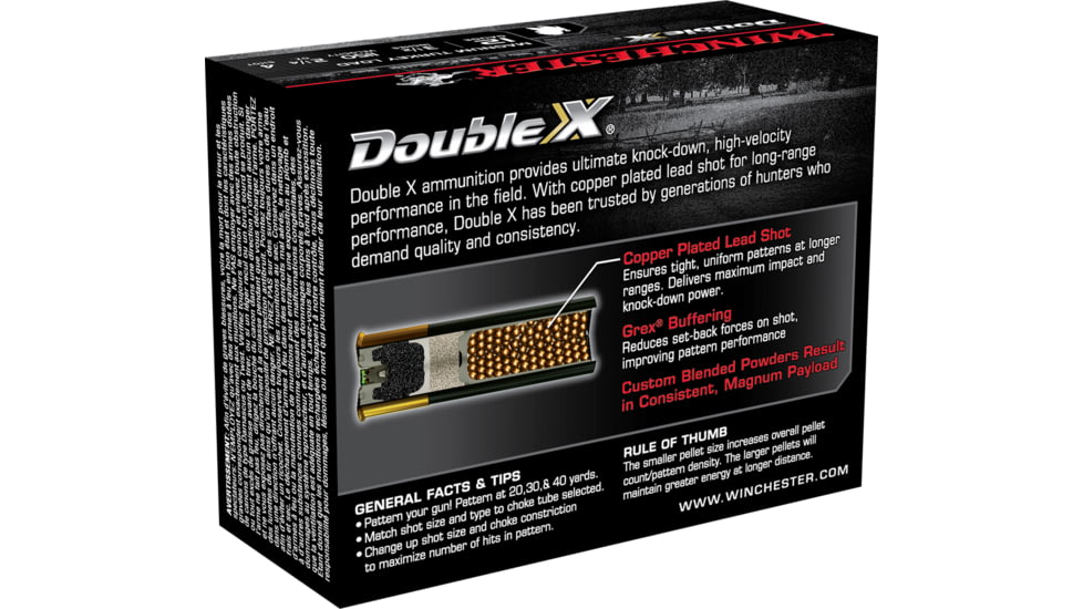Winchester Double X 12 Gauge 2 1/4 oz 3.5in Centerfire Shotgun Ammo, 10 Rounds, XXT12L4