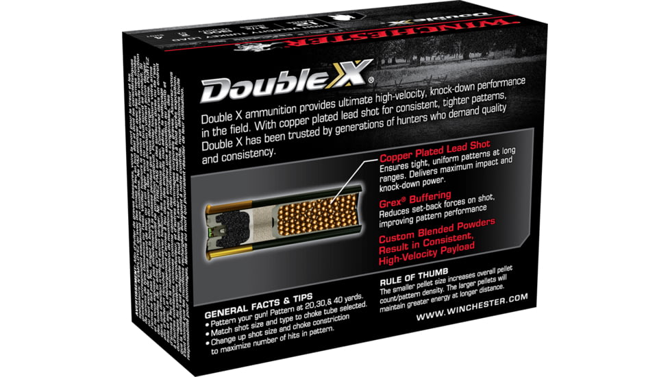 Winchester Double X 12 Gauge 2 oz 3.5in Centerfire Shotgun Ammo, 10 Rounds, STH12354