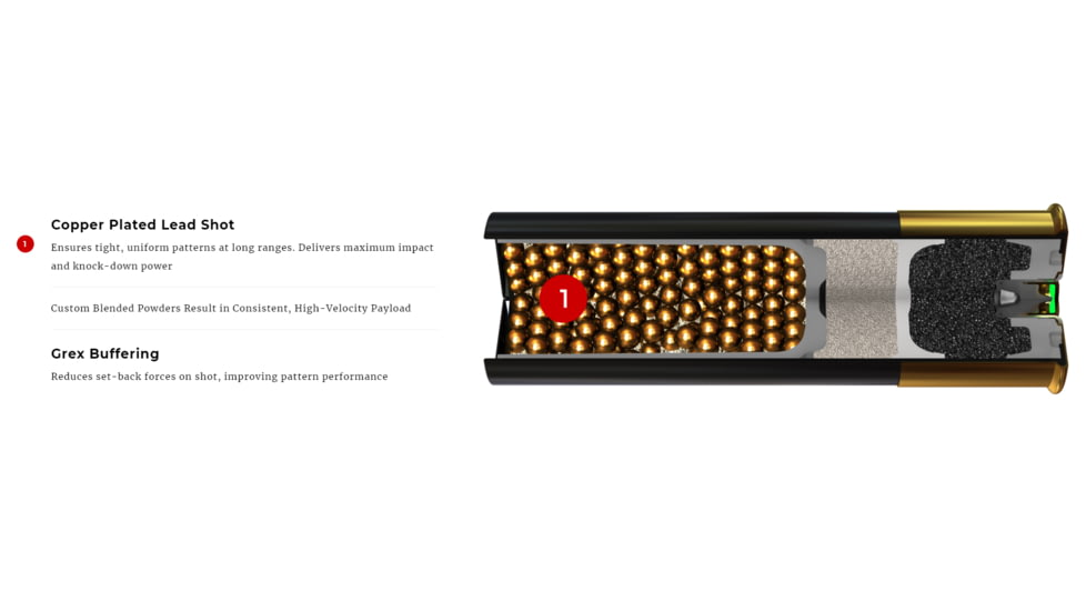 Winchester Double X Shotgun Shot, 12 Gauge, 3.5in Shot Length, 2oz Shot Weight, 5 Shot Size, 10 Rounds, STH12355