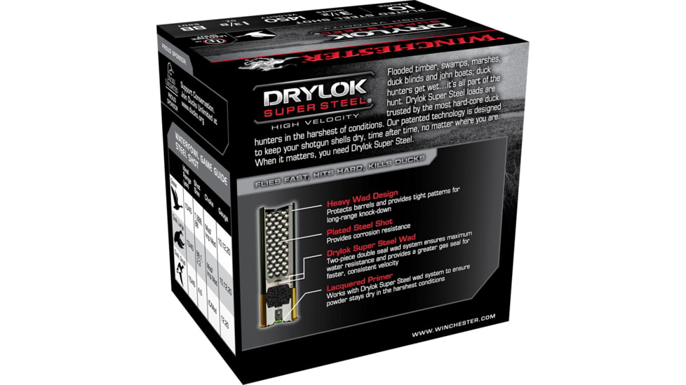 Winchester Drylok 10 Gauge 1 3/8 oz 3.5in Centerfire Shotgun Ammo, 25 Rounds, SSH10BB