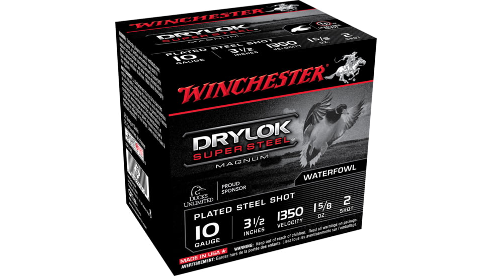 Winchester Drylok 10 Gauge 1 5/8 oz 3.5in Centerfire Shotgun Ammo, 25 Rounds, XSC102