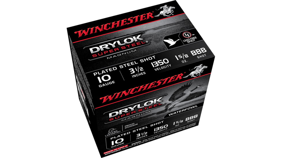 Winchester Drylok 10 Gauge 1 5/8 oz 3.5in Centerfire Shotgun Ammo, 25 Rounds, XSC10BBB