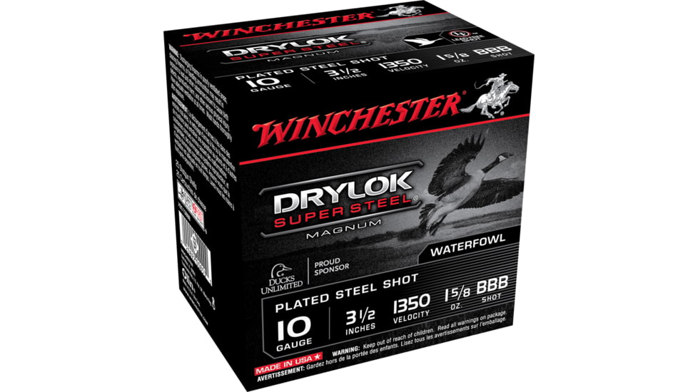Winchester Drylok 10 Gauge 1 5/8 oz 3.5in Centerfire Shotgun Ammo, 25 Rounds, XSC10BBB