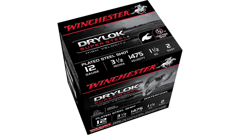 Winchester Drylok 12 Gauge 1 1/2 oz 3.5in Centerfire Shotgun Ammo, 25 Rounds, SSH12LH2