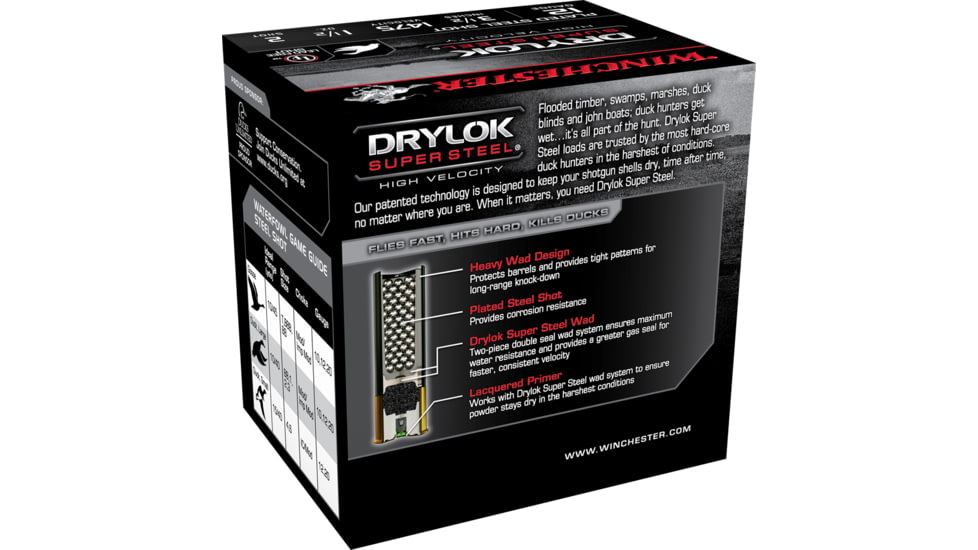 Winchester Drylok 12 Gauge 1 1/2 oz 3.5in Centerfire Shotgun Ammo, 25 Rounds, SSH12LH2