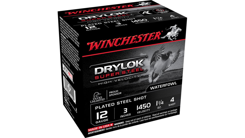Winchester Drylok 12 Gauge 1 1/4 oz 3in Centerfire Shotgun Ammo, 25 Rounds, SSH1234