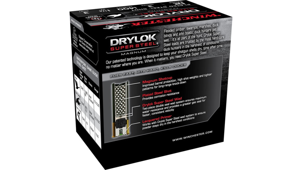 Winchester Drylok 12 Gauge 1 1/4 oz 3in Centerfire Shotgun Ammo, 25 Rounds, XSV1233