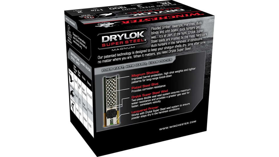 Winchester Drylok 12 Gauge 1 3/8 oz 3in Centerfire Shotgun Ammo, 25 Rounds, XSM1232