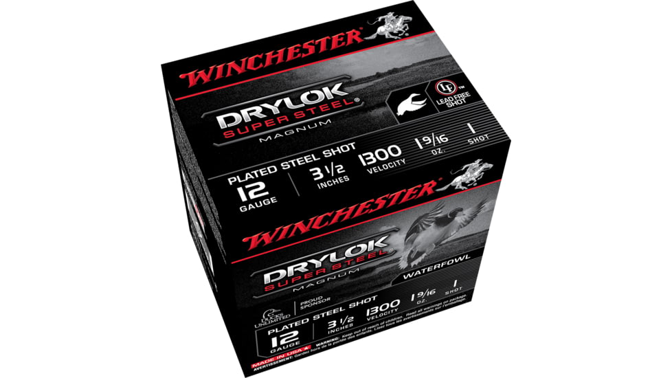 Winchester Drylok 12 Gauge 1 9/16 oz 3.5in Centerfire Shotgun Ammo, 25 Rounds, XSM12L1