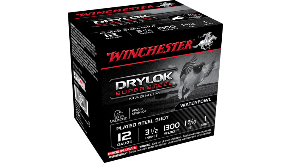 Winchester Drylok 12 Gauge 1 9/16 oz 3.5in Centerfire Shotgun Ammo, 25 Rounds, XSM12L1