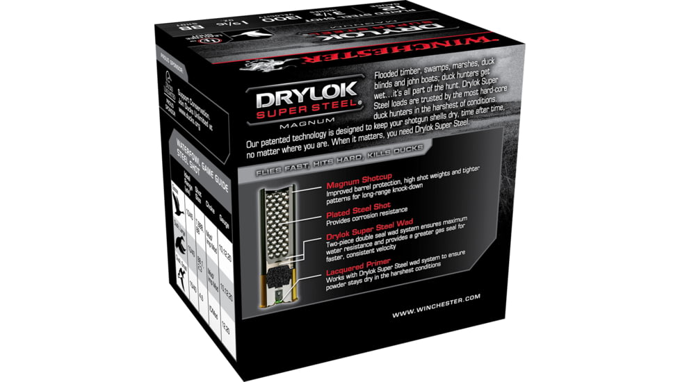 Winchester Drylok 12 Gauge 1 9/16 oz 3.5in Centerfire Shotgun Ammo, 25 Rounds, XSM12LBB