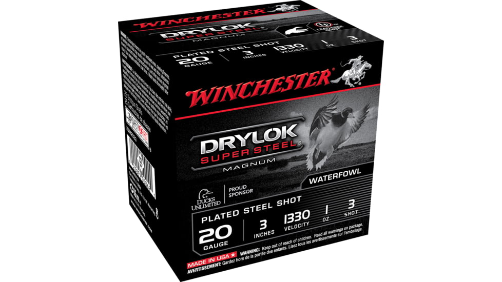 Winchester Drylok 20 Gauge 1 oz 3in Centerfire Shotgun Ammo, 25 Rounds, XSM2033