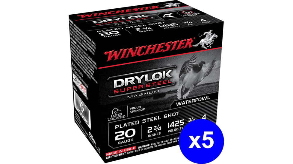 Winchester Drylok 20 Gauge 3/4 oz 2.75in Centerfire Shotgun Ammo, 125 Rounds