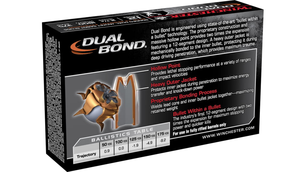 Winchester Dual Bond Shotshell 12 Gauge 375 grain 2.75in Centerfire Shotgun Slug Ammo, 5 Rounds, SSDB12