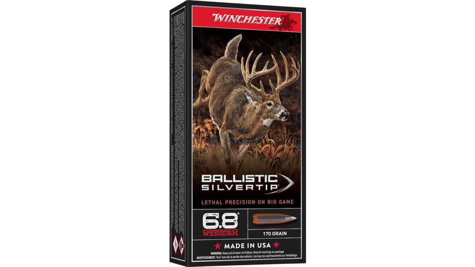 Winchester Ballistic Silvertip 6.8 Western 170 gr. Centerfire Rifle Ammunition, 20 Rounds, S68WLR