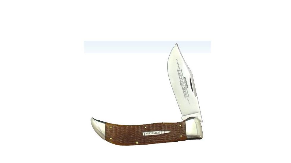 Winchester Knives Large, 1 Blade Clasp Knife w/ Burnt Orange Bone Handle W 18 19108
