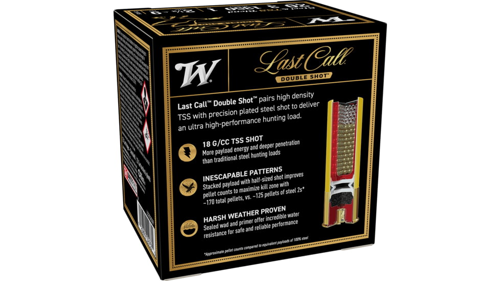 Winchester Last Call Double Shot 20 Gauge 1 oz 3 in Steel #2.5 &amp; TSS #9 Shotgun Ammo, 25 Rounds, LCDS2039
