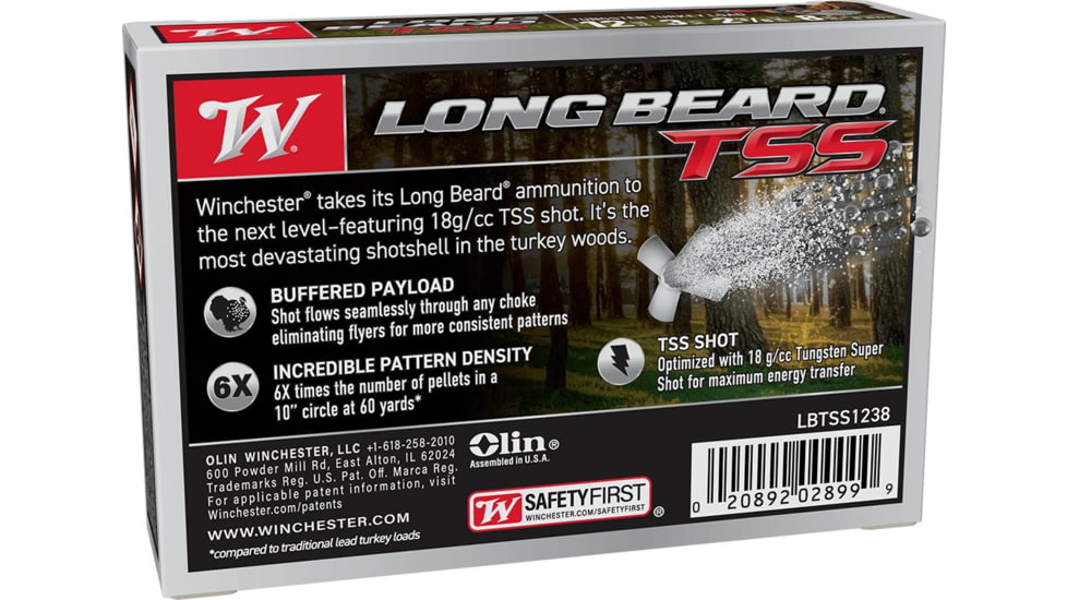 Winchester Beard TSS 12 Gauge 2 3/8 oz 3 inch Shotgun Ammo, #8, 5 Rounds, LBTSS1238
