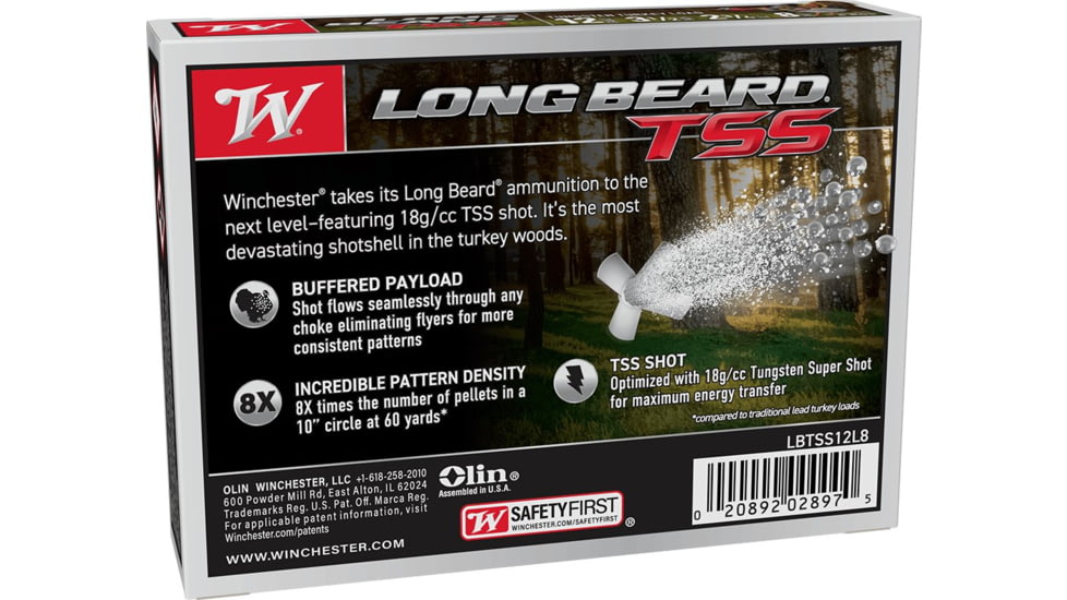 Winchester Long Beard Tss 12 Gauge 2 3/4 oz 3.5 in Shotgun Ammunition, #8, 5 Rounds, LBTSS12L8