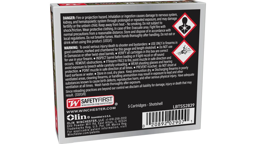 Winchester Long Beard TSS 28 Gauge 1-1/2oz #9 3 in Shotgun Ammo, 5 Rounds, LBTSS2839
