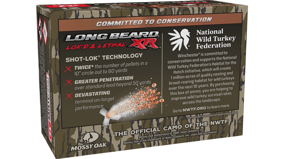 Winchester LONG BEARD XR 12 Gauge 1-3/4oz, 3in, 5 Shot Size, Shotgun Ammo, 10 Rounds, STLB1235N