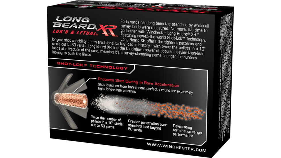 Winchester LONG BEARD XR 12 Gauge 2 1/8 oz 3.5in Centerfire Shotgun Ammo, 10 Rounds, STLB12LM4