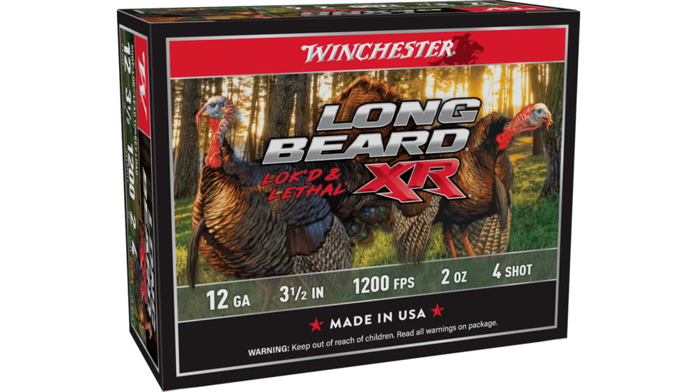 Winchester Long Beard XR, 12 Gauge, 2 oz, 3 1/2 in, Size 4, Centerfire Shotgun Ammo, 10 Rounds, STLB12L4