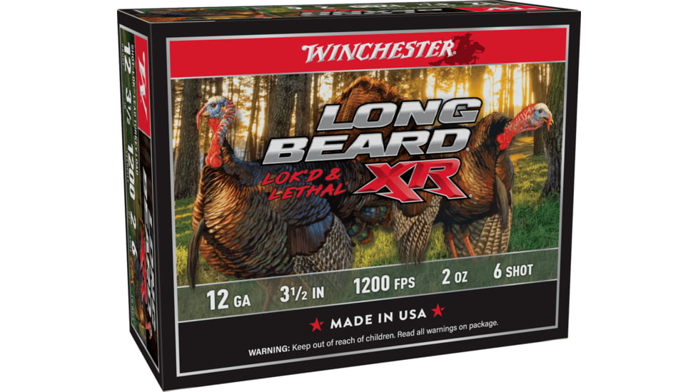 Winchester Long Beard XR, 12 Gauge, 2 oz, 3 1/2 in, Size 6, Centerfire Shotgun Ammo, 10 Rounds, STLB12L6