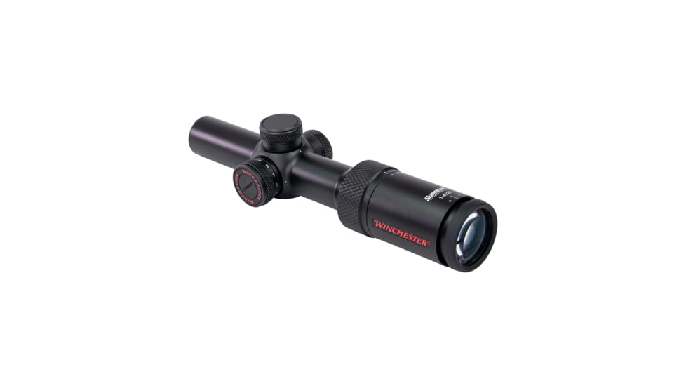 Winchester Supreme Optics 1-4x24mm 30mm Tube IR Rifle Scope, Second Focal Plane, Illuminated Etched Reticle, Black, 1-4x24IR