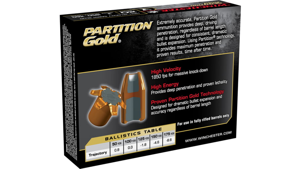 Winchester PARTITION GOLD 20 Gauge 280 grain 3in Centerfire Shotgun Slug Ammo, 5 Rounds, SSP203