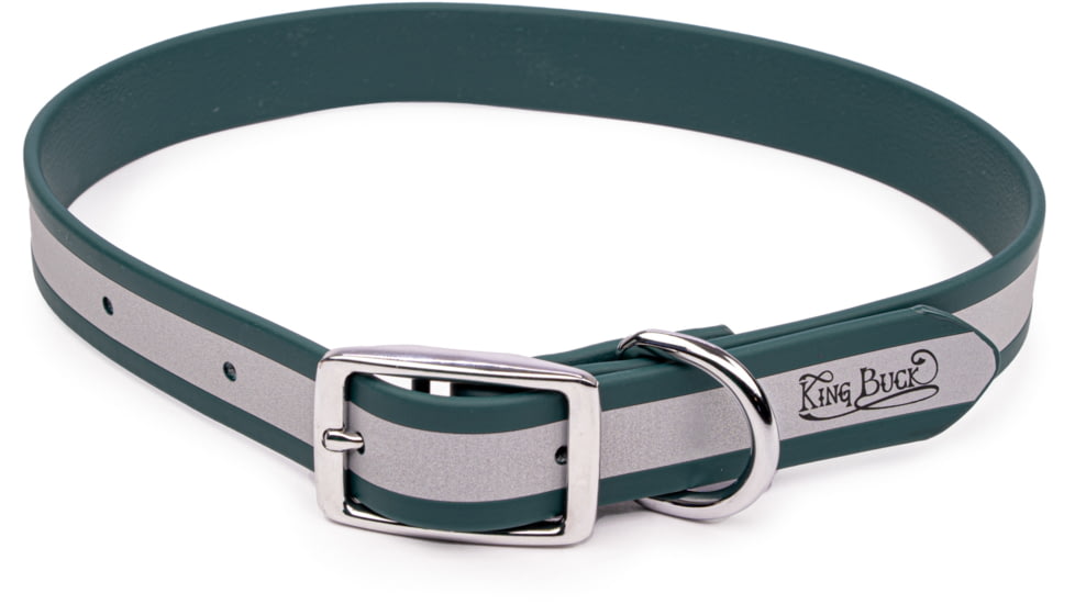 Winchester Pet Core D Ring High Visibility Reflective Collar with Name Plate, Deep Teal, M/L, KB-DRC-DT-M/L-NP-1