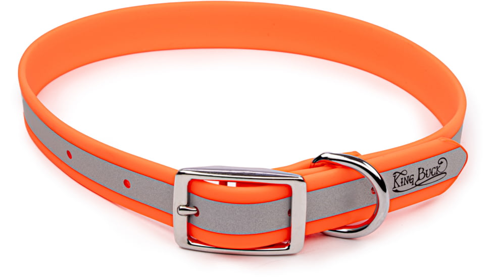 Winchester Pet Core D Ring High Visibility Reflective Collar with Name Plate, Orange, L/XL, KB-DRC-ORNG-L/XL-NP-1