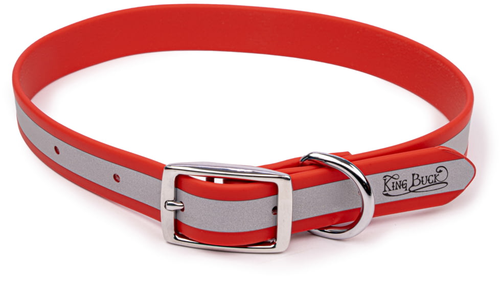 Winchester Pet Core D Ring High Visibility Reflective Collar with Name Plate, Red, M/L, KB-DRC-RD-M/L-NP-1