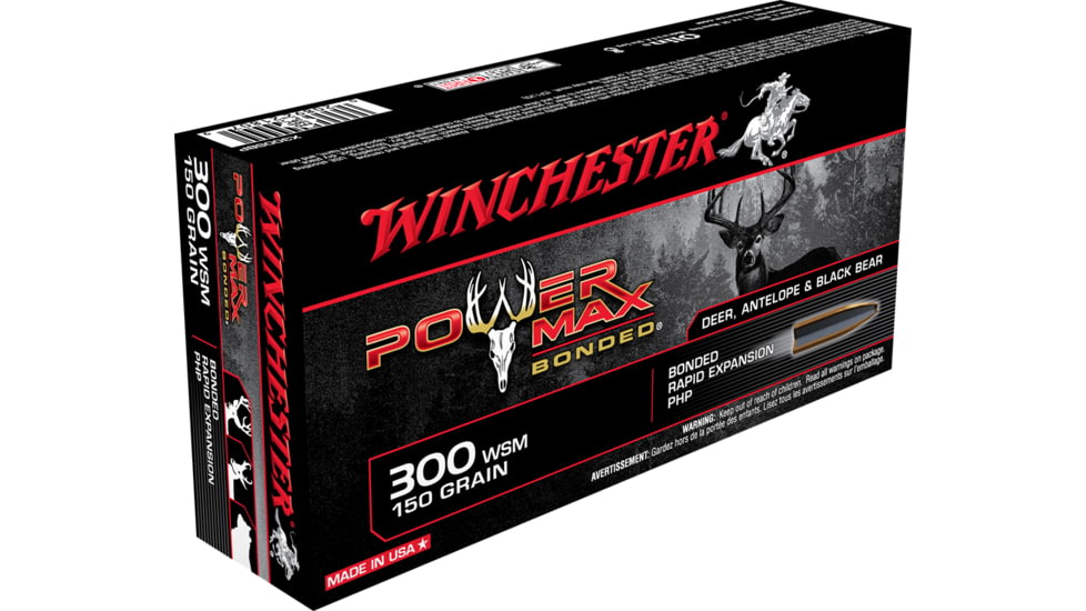 Winchester Power Max BondeD .300 Winchester Short Magnum 150 grain Notched Protected Hollow Point Brass Cased Centerfire Rifle Ammo, 20 Rounds, X300SBP