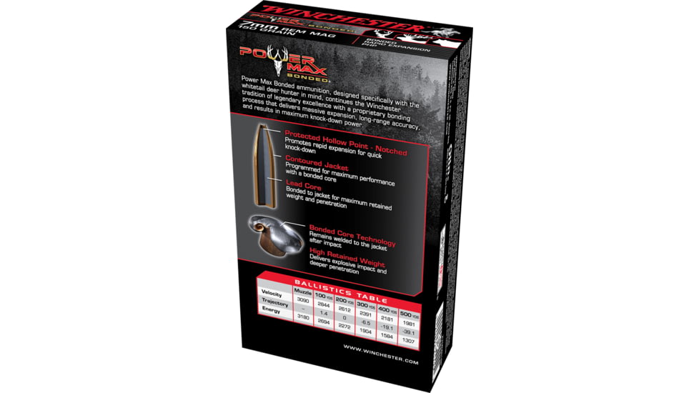 Winchester Power Max BondeD 7mm Remington Magnum 150 grain Bonded Rapid Expansion Protected Hollow Point Centerfire Rifle Ammo, 20 Rounds, X7MMR1BP