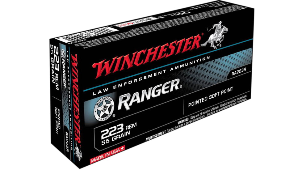 Winchester Ranger 223REM 55 Grain PSP Brass Case Centerfire Rifle Ammo, WINCRA223R