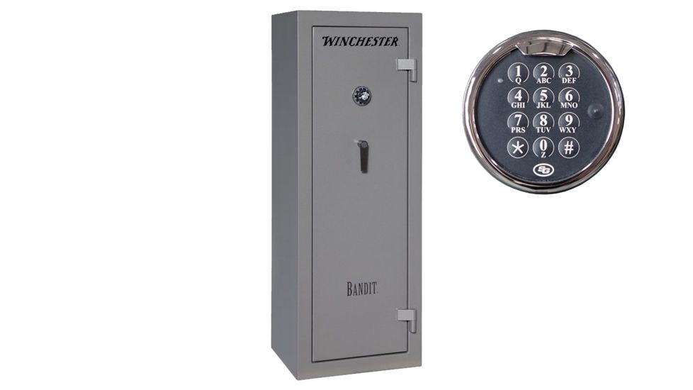 Winchester Safes Bandit 14, made in specialized factories 18 Gun Safe, 45 Min Fire Rating, U.L. Listed Electronic Lock, Gunmetal Gray, 13.8 cu. Ft, B-6022F1-14-10E