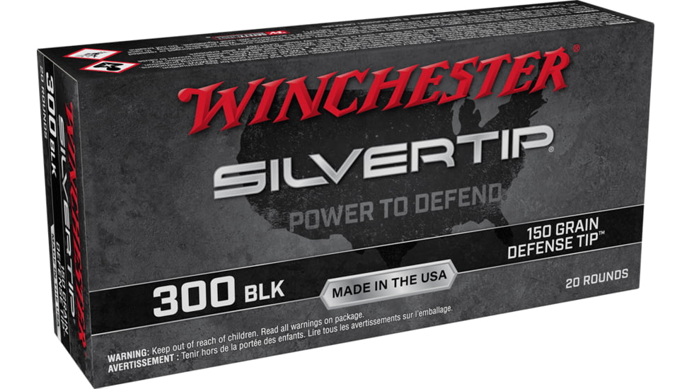 Winchester Silvertip Centerfire .300 Blackout 150 Grain Defense Tip NPJ Rifle Ammo, 20 Round, W300ST