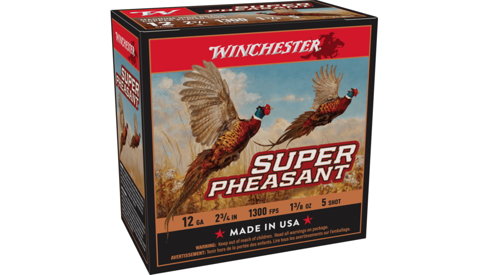 Winchester Super Pheasant 12 Gauge 1 3/8 oz 2.75in Centerfire Shotgun Ammo, 25 Rounds, X12PH5