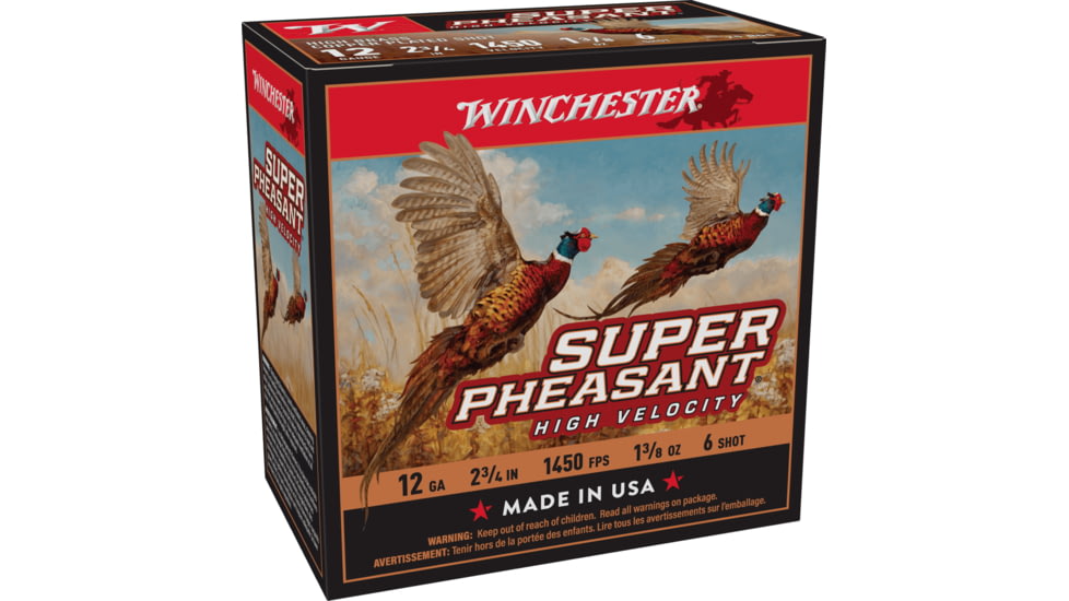 Winchester Super Pheasant 12 Gauge 1 3/8 oz 2.75in Centerfire Shotgun Ammo, 25 Rounds, X12PHV6