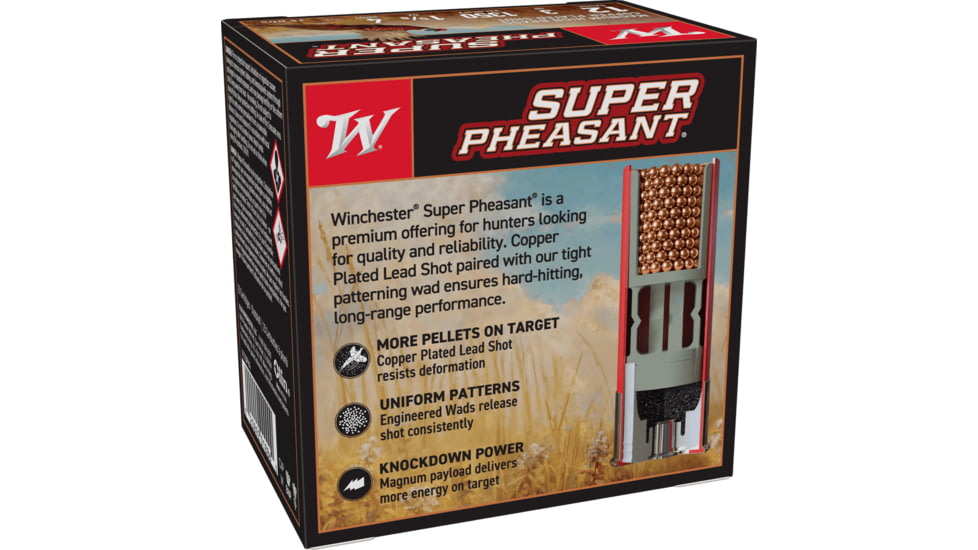 Winchester Super Pheasant 12 Gauge 1 5/8 oz 3in Centerfire Shotgun Ammo, 25 Rounds, X123PH4