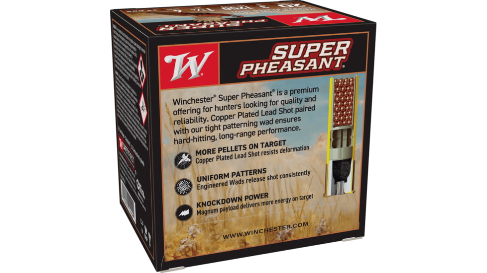 Winchester Super Pheasant 20 Gauge 1 1/4 oz 3in Centerfire Shotgun Ammo, 25 Rounds, X203PH4