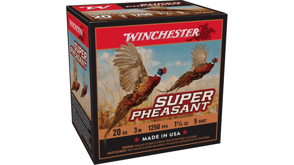 Winchester Super Pheasant 20 Gauge 1 1/4 oz 3in Centerfire Shotgun Ammo, 25 Rounds, X203PH5