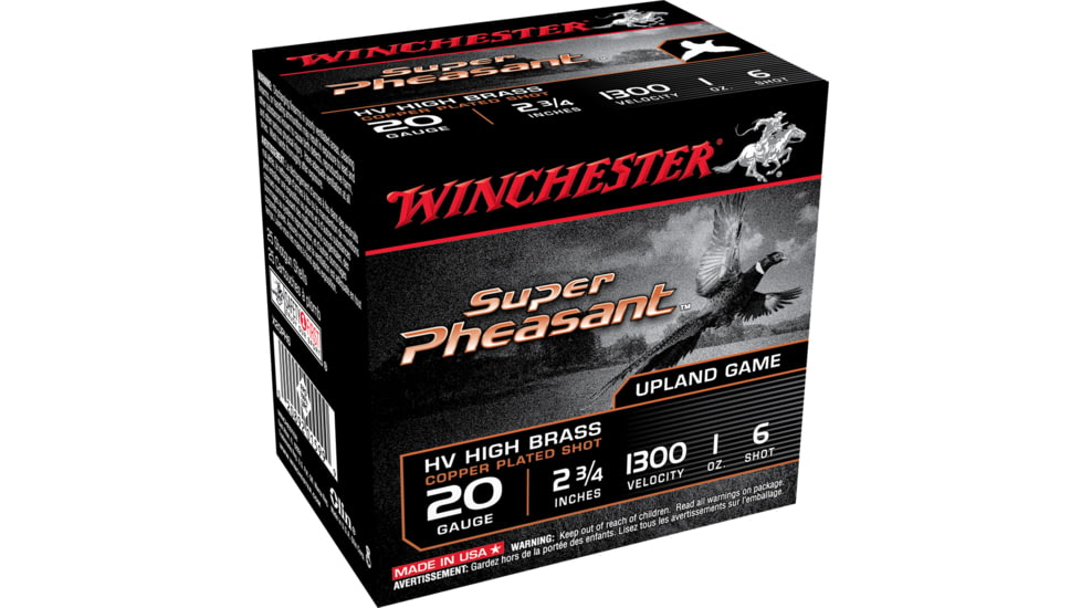 Winchester Super Pheasant 20 Gauge 1 oz 2.75in Centerfire Shotgun Ammo, 25 Rounds, X20PH6
