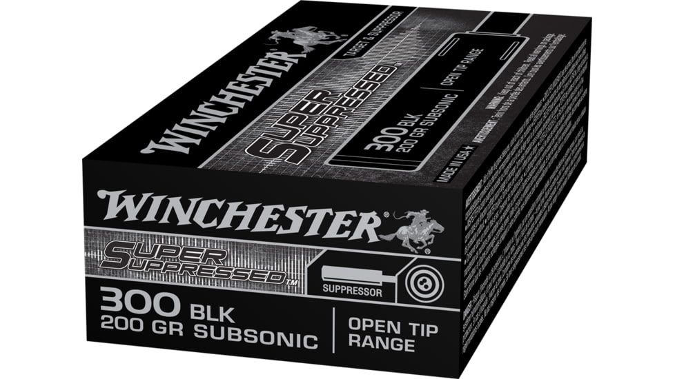 Winchester Super Suppressed .300 AAC Blackout 200 grain Full Metal Jacket Centerfire Rifle Ammo, 20 Rounds, SUP300BLK